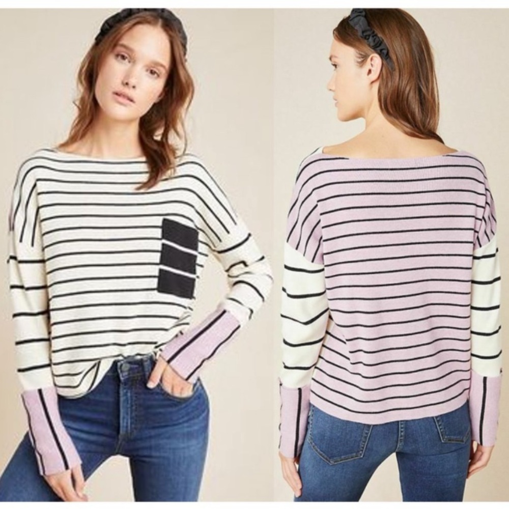 Anthropologie striped sweater sz XL